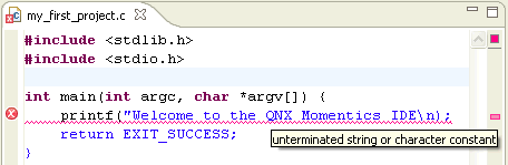 Compile errors in the Editor view