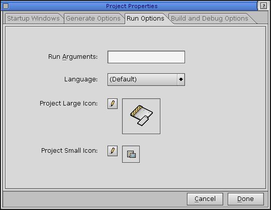 Project Properties dialog