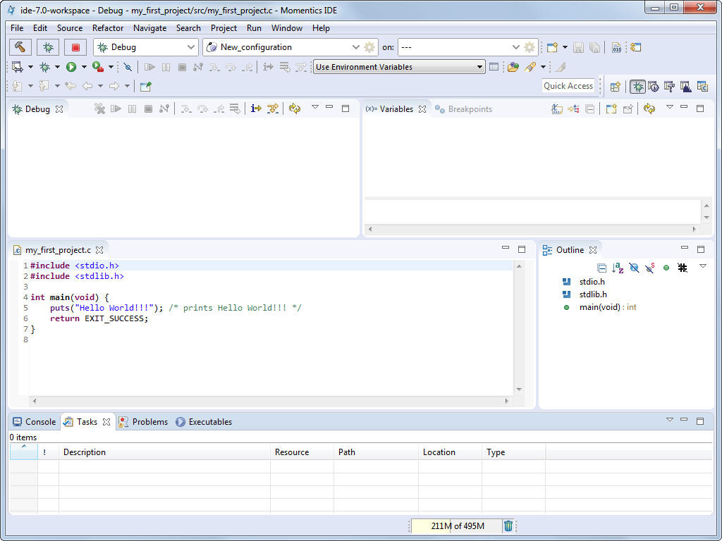 Debug perspective