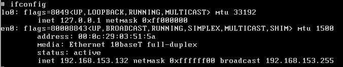 Output from ifconfig