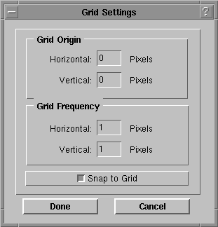 Grid Settings dialog